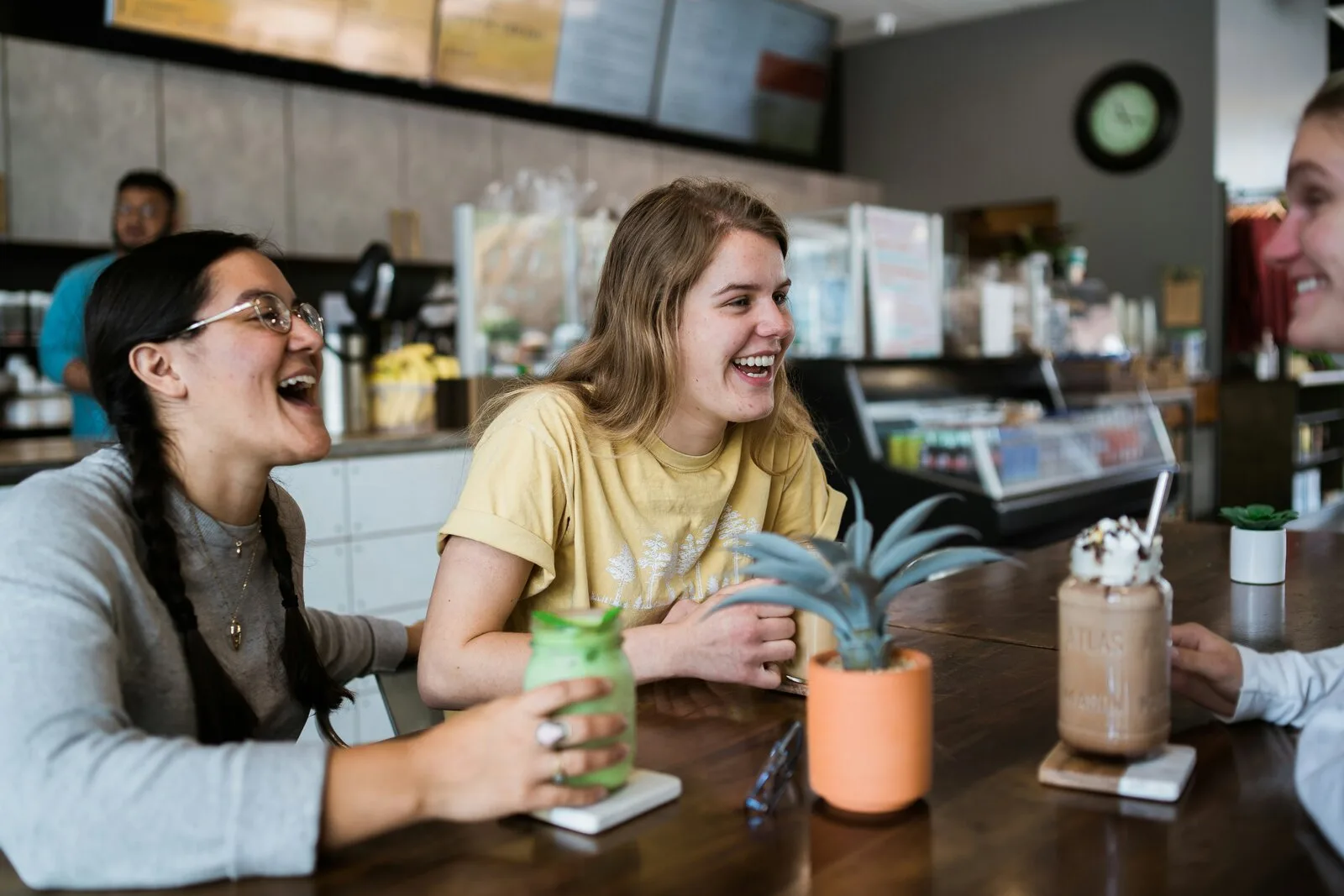Teenagers laughing together